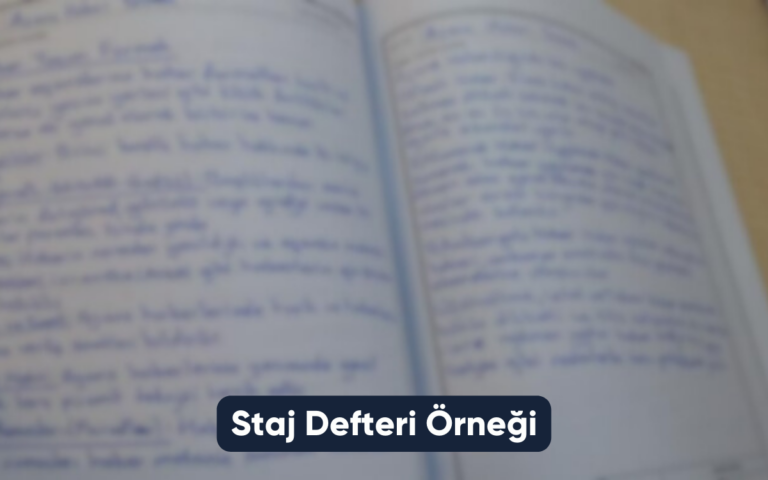 Staj Defteri Örneği